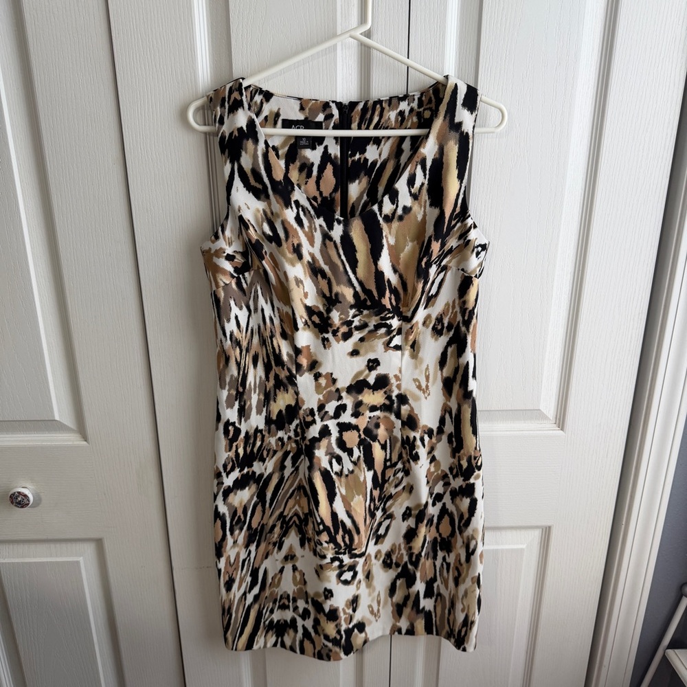 AGB Dress multicolor animal print midi size 10